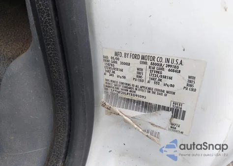 2000 Ford F-250 Lariat/Xl/Xlt из США, поврежденный, VIN 1FTNF20L8YED93593